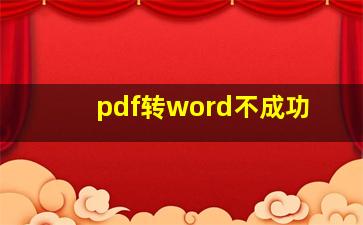 pdf转word不成功