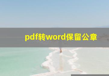 pdf转word保留公章