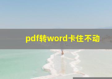 pdf转word卡住不动