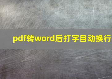 pdf转word后打字自动换行