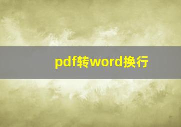 pdf转word换行