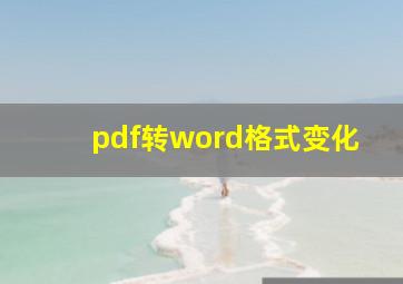 pdf转word格式变化