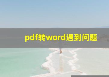 pdf转word遇到问题