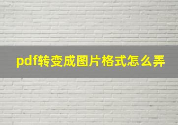 pdf转变成图片格式怎么弄