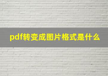 pdf转变成图片格式是什么