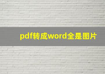 pdf转成word全是图片