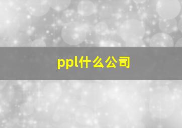 ppl什么公司