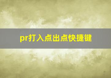 pr打入点出点快捷键