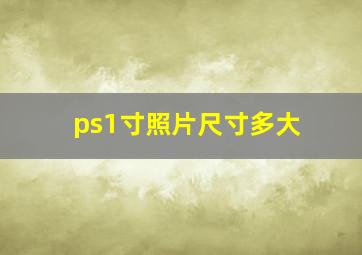 ps1寸照片尺寸多大