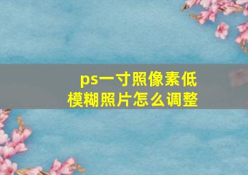 ps一寸照像素低模糊照片怎么调整