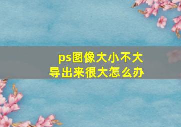 ps图像大小不大导出来很大怎么办