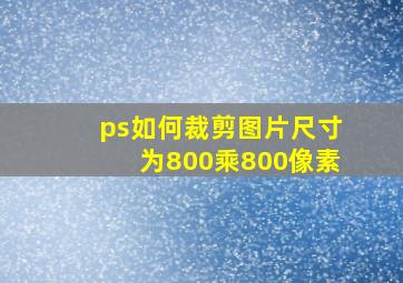 ps如何裁剪图片尺寸为800乘800像素