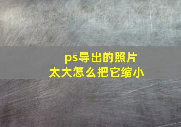 ps导出的照片太大怎么把它缩小