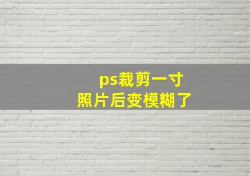 ps裁剪一寸照片后变模糊了