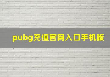 pubg充值官网入口手机版