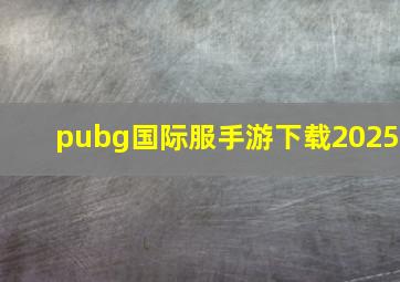 pubg国际服手游下载2025