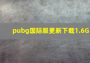 pubg国际服更新下载1.6G