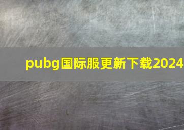 pubg国际服更新下载2024