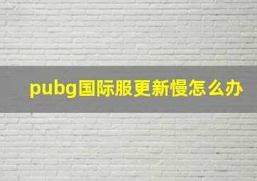 pubg国际服更新慢怎么办