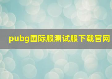 pubg国际服测试服下载官网