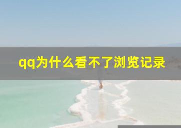 qq为什么看不了浏览记录