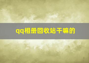 qq相册回收站干嘛的