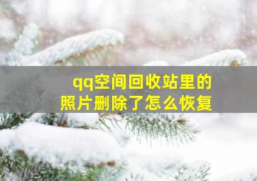 qq空间回收站里的照片删除了怎么恢复