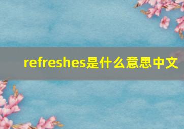 refreshes是什么意思中文