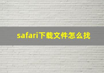 safari下载文件怎么找