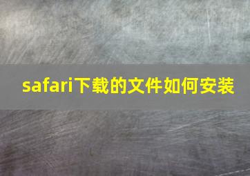 safari下载的文件如何安装