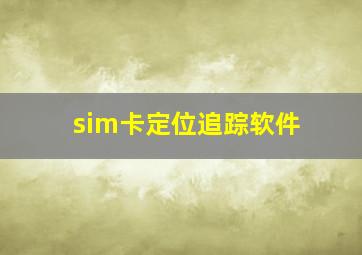 sim卡定位追踪软件