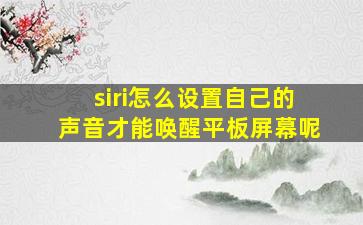 siri怎么设置自己的声音才能唤醒平板屏幕呢