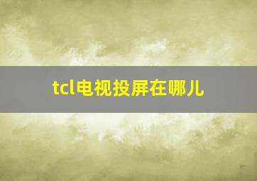 tcl电视投屏在哪儿