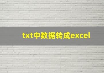 txt中数据转成excel