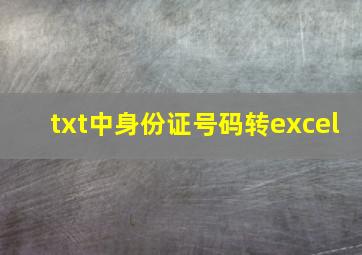 txt中身份证号码转excel