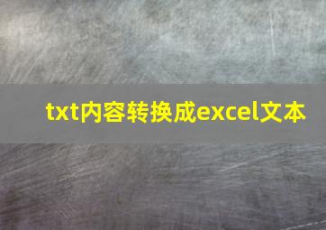 txt内容转换成excel文本