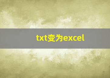 txt变为excel