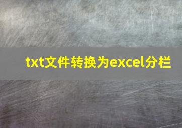 txt文件转换为excel分栏