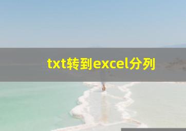 txt转到excel分列