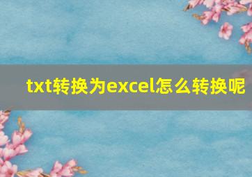 txt转换为excel怎么转换呢