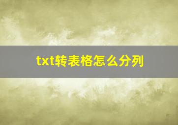 txt转表格怎么分列