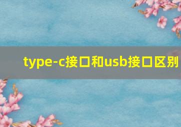 type-c接口和usb接口区别