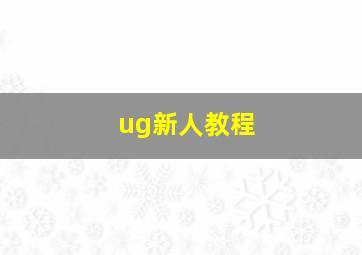 ug新人教程