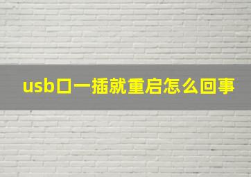 usb口一插就重启怎么回事