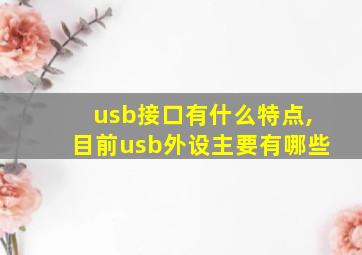 usb接口有什么特点,目前usb外设主要有哪些