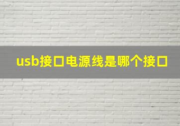 usb接口电源线是哪个接口