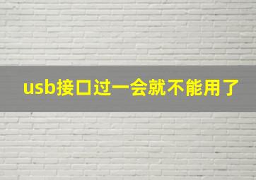 usb接口过一会就不能用了