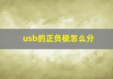 usb的正负极怎么分