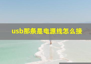 usb那条是电源线怎么接