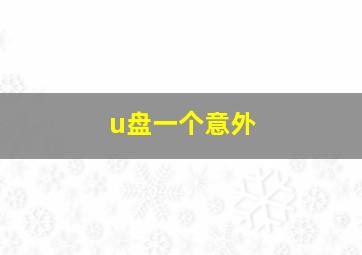 u盘一个意外